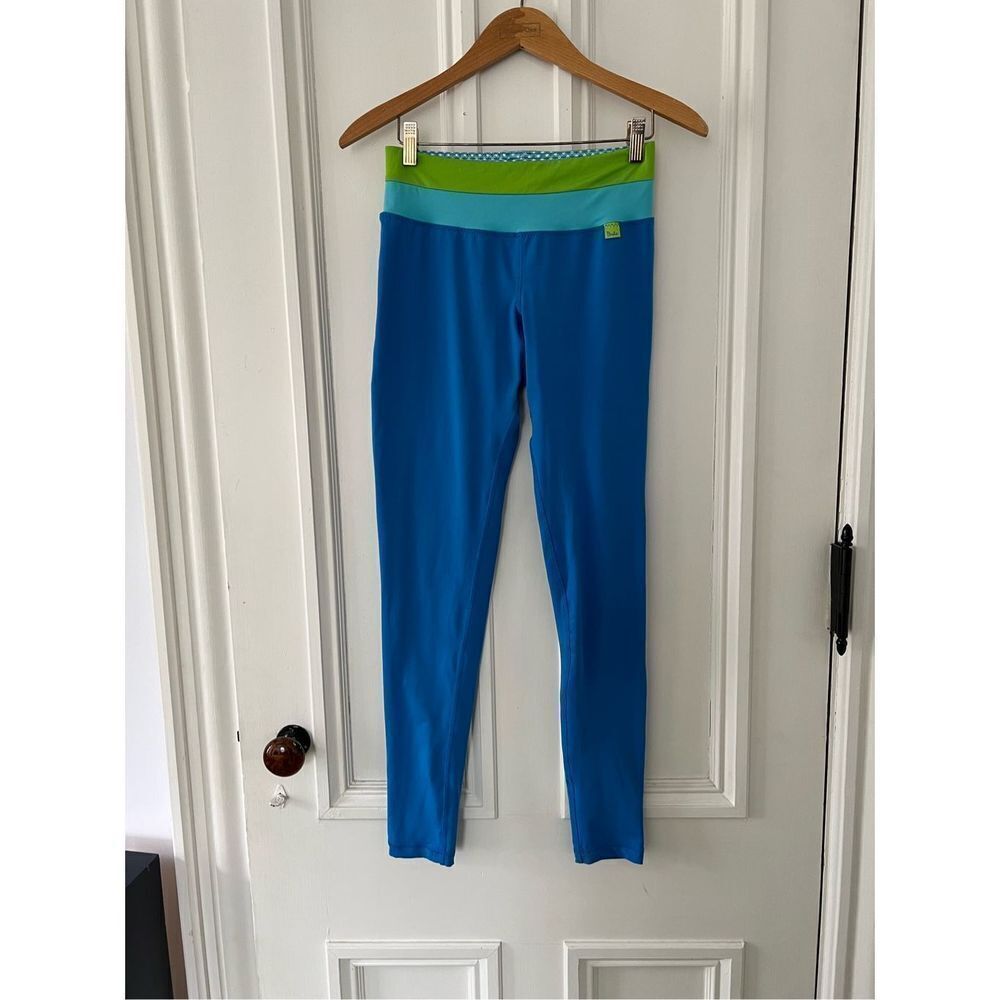 Bula blue green and turquoise striped leggings S